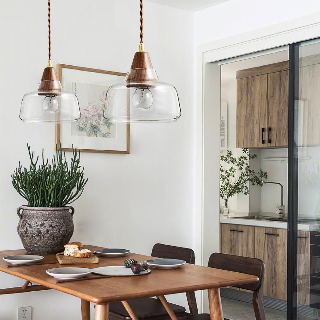 Noyer Lampe à Suspension en Verre - Neutralighting