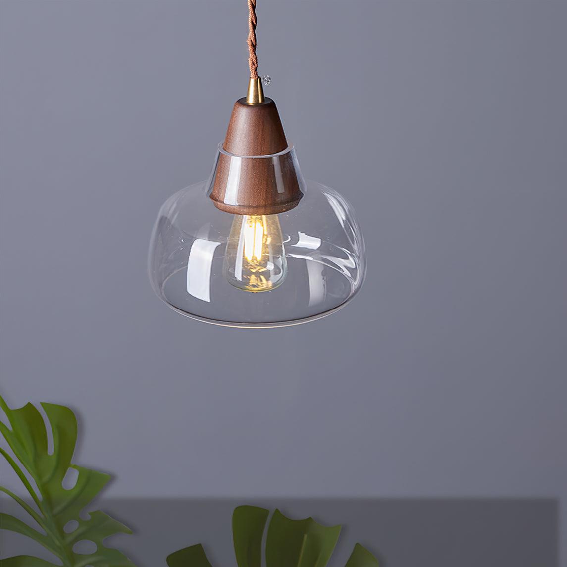 Noyer Lampe à Suspension en Verre - Neutralighting