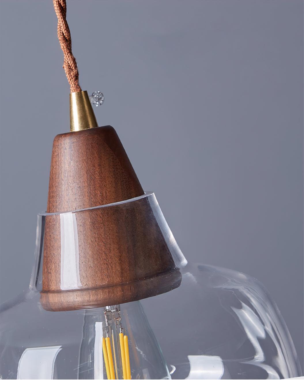 Noyer Lampe à Suspension en Verre - Neutralighting
