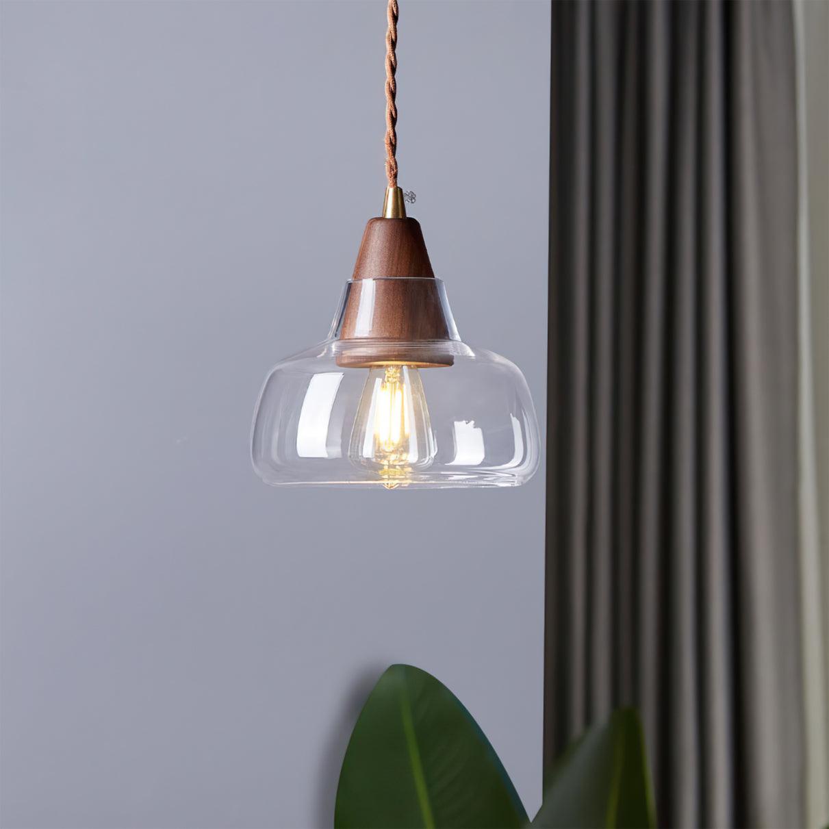 Noyer Lampe à Suspension en Verre - Neutralighting