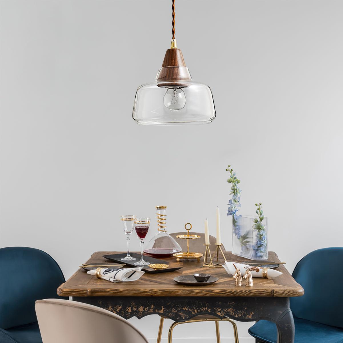 Noyer Lampe à Suspension en Verre - Neutralighting