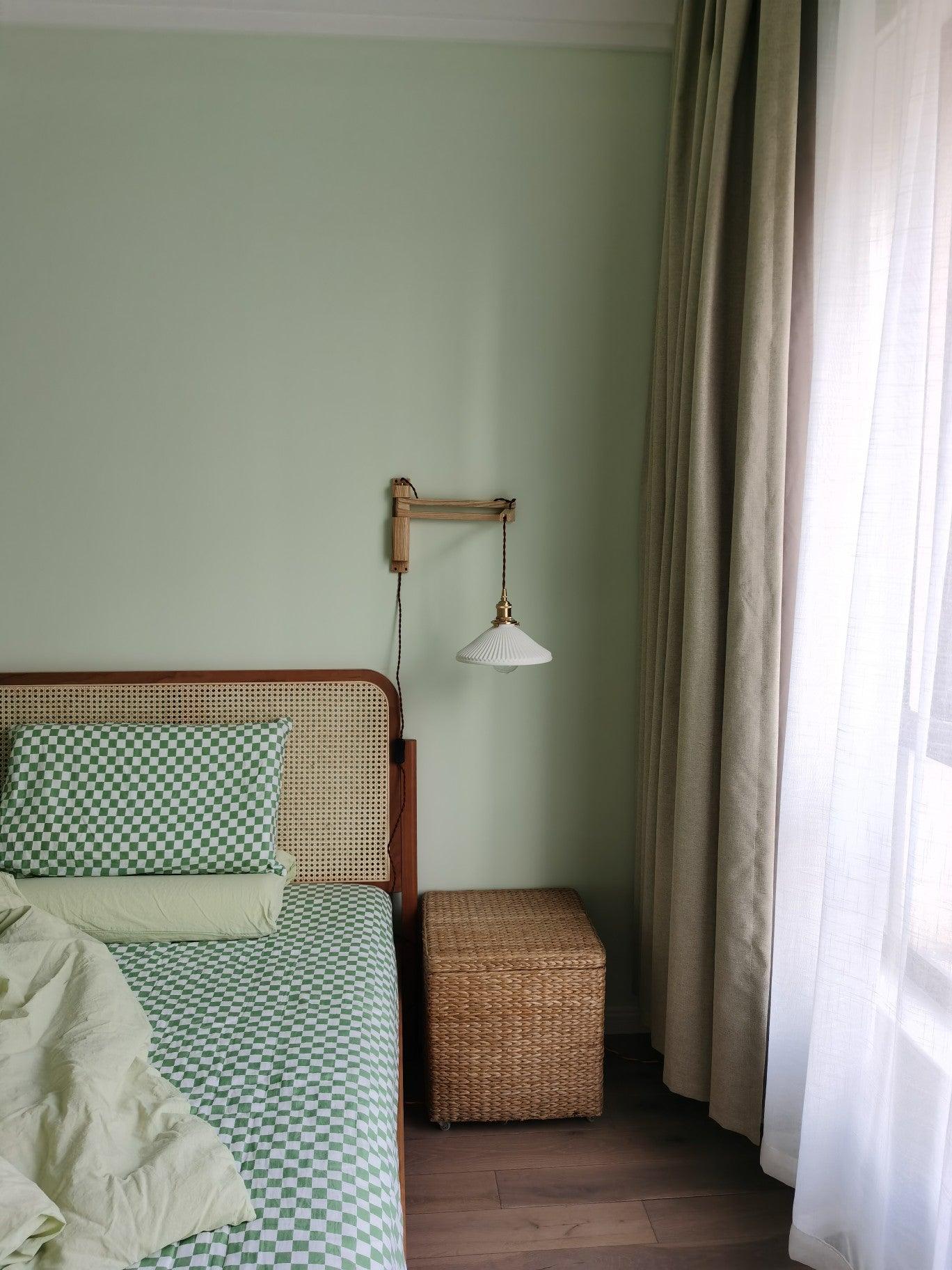 Lyphaia Nordic Art Telescopic Walnut Ceramic Wooden Wall Lamp - Neutralighting