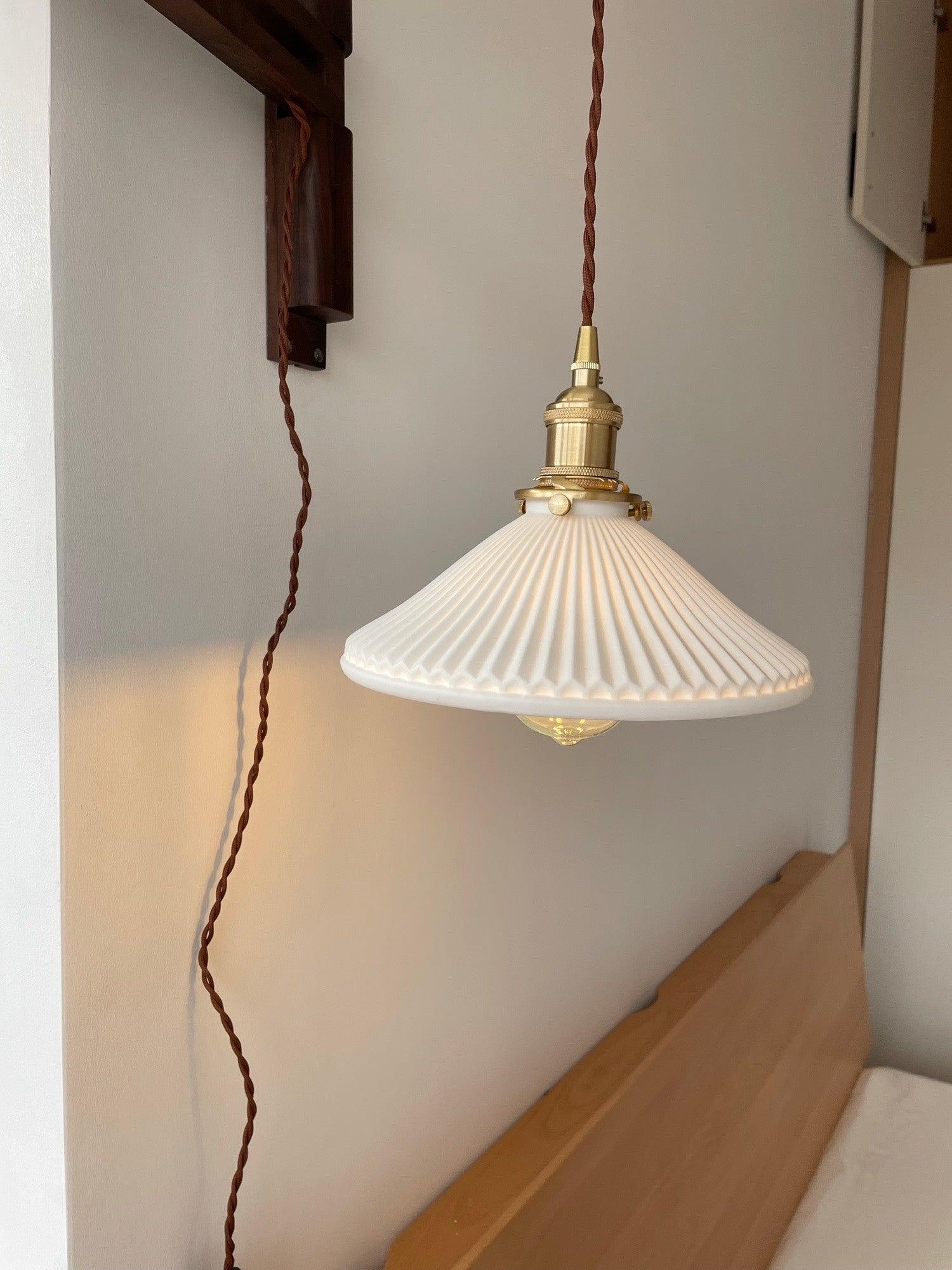 Lyphaia Nordic Art Telescopic Walnut Ceramic Wooden Wall Lamp - Neutralighting