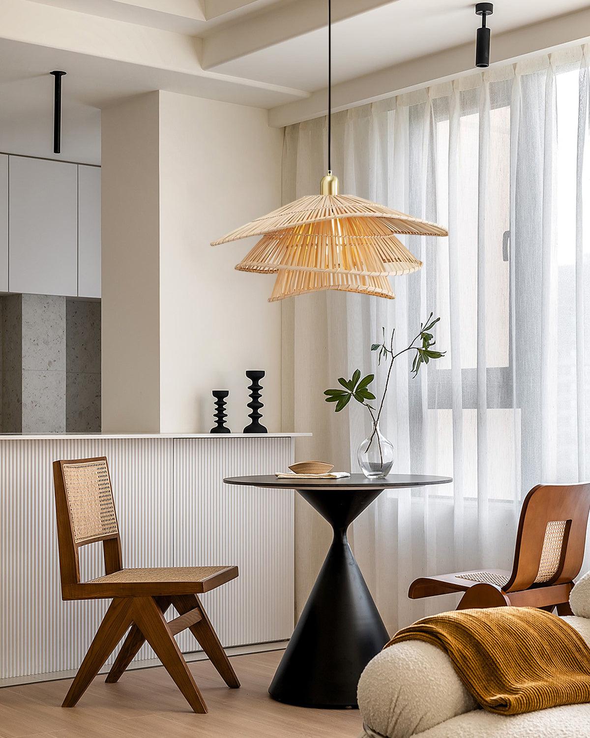 Weaver Pendant Lamp Woven Rattan Tiered - Letslighting