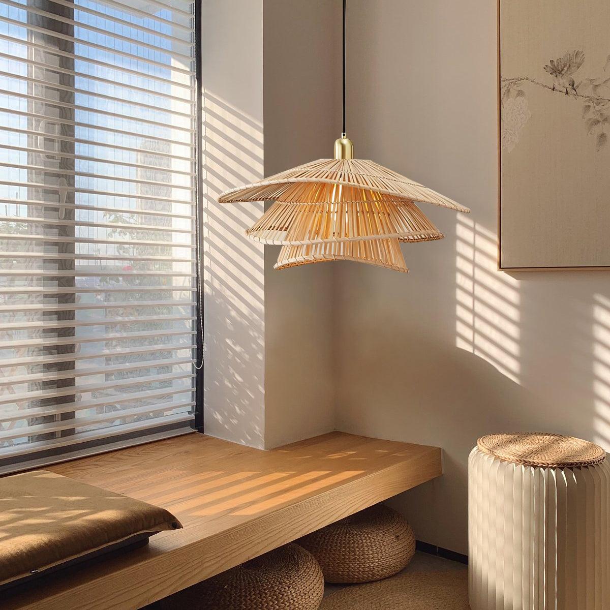 Weaver Pendant Lamp Woven Rattan Tiered - Letslighting