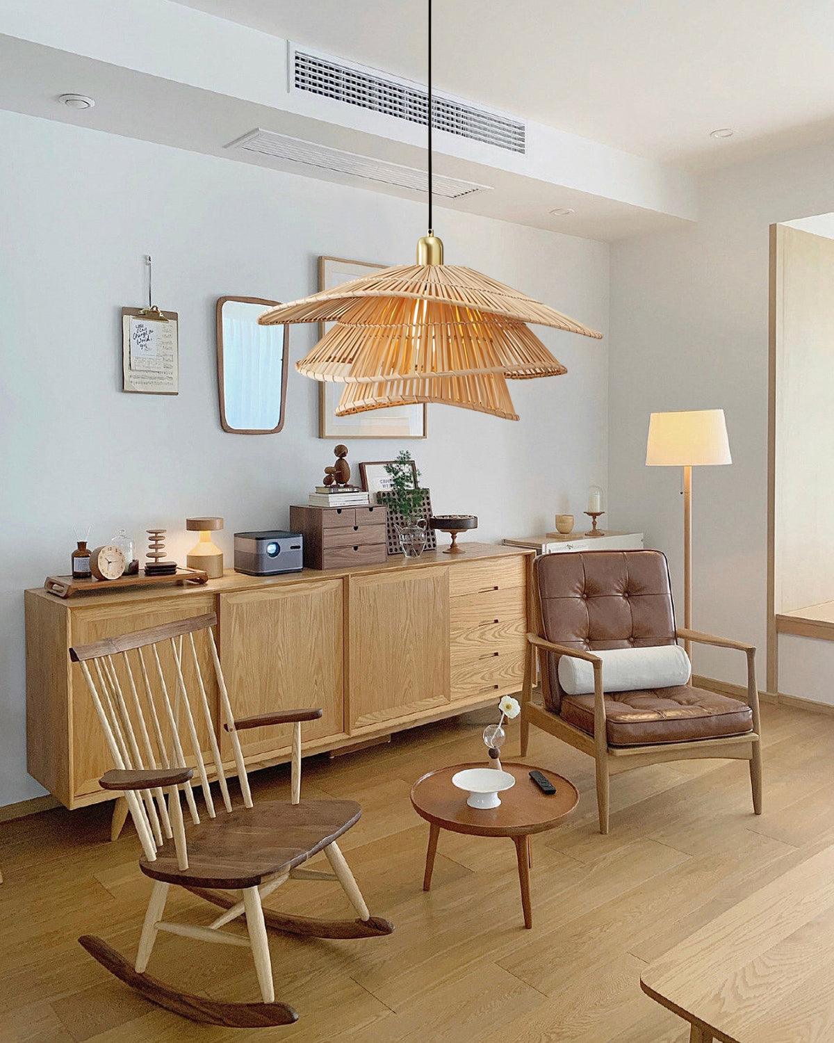 Weaver Pendant Lamp Woven Rattan Tiered - Letslighting
