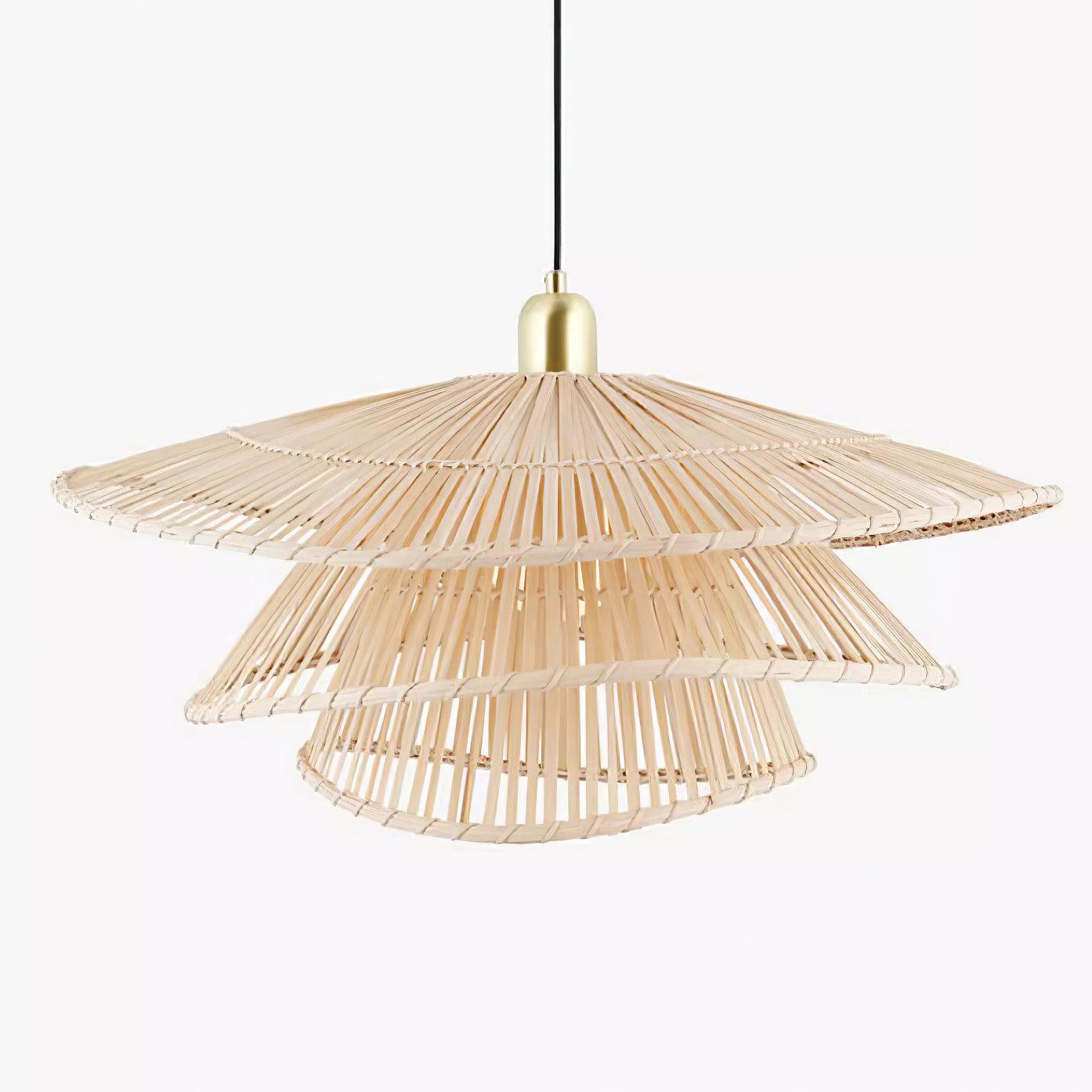 Weaver Pendant Lamp Woven Rattan Tiered - Letslighting