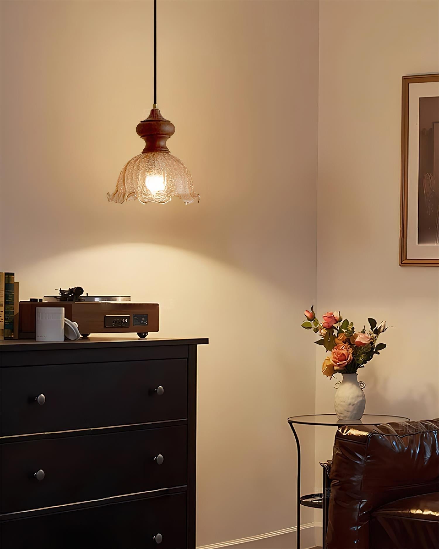 Weiana Pendant Lamp Glass Rippled Scalloped Vintage - Letslighting