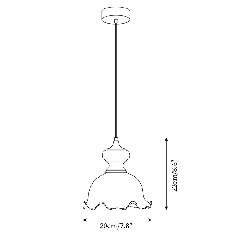 Weiana Pendant Lamp Glass Rippled Scalloped Vintage - Letslighting