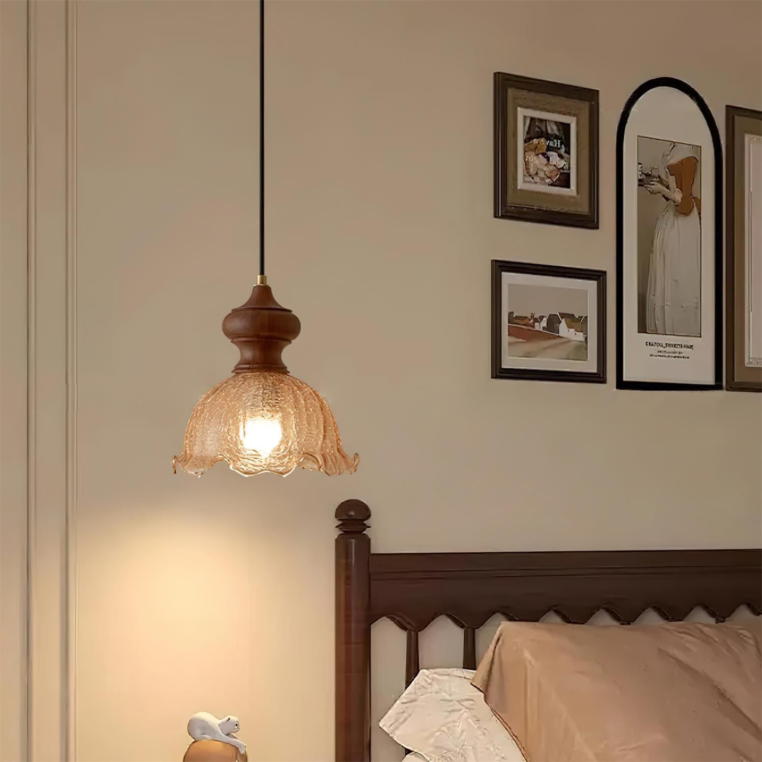 Weiana Pendant Lamp Glass Rippled Scalloped Vintage - Letslighting
