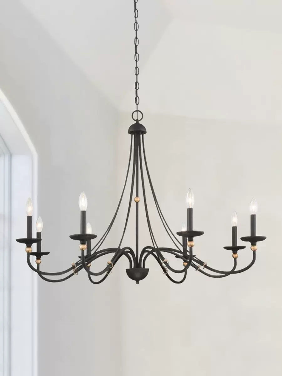 Amaran Vintage Industrial County Metal Chandelier - Lamp Copper