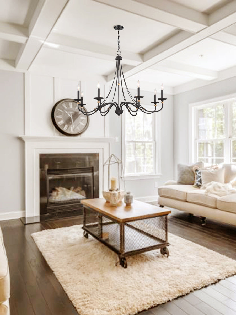Amaran Vintage Industrial County Metal Chandelier - Lamp Copper