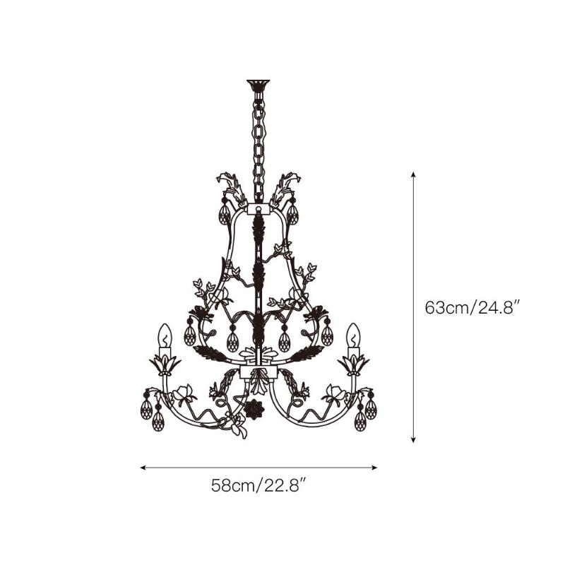 Vavenara Postmodern Luxury Rose White Crystal Chandelier - Lamp Copper