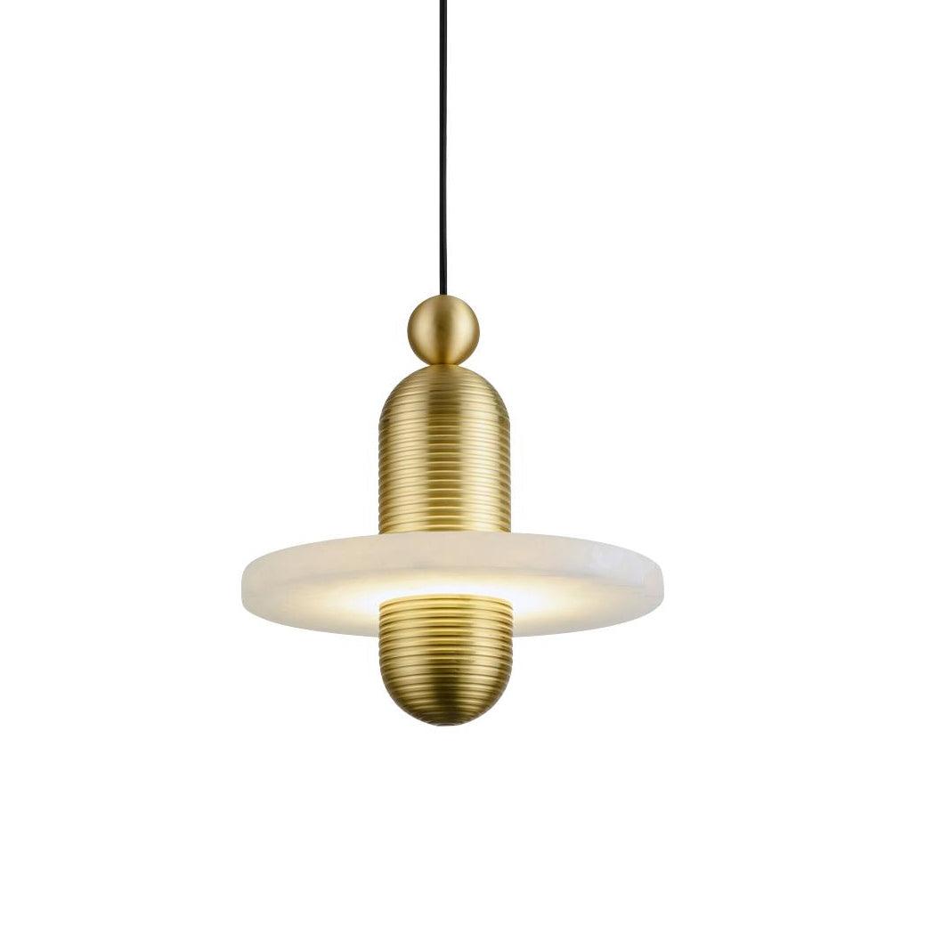 Goose Suspension en Alabastre Blanc et Cuivre - Neutralighting