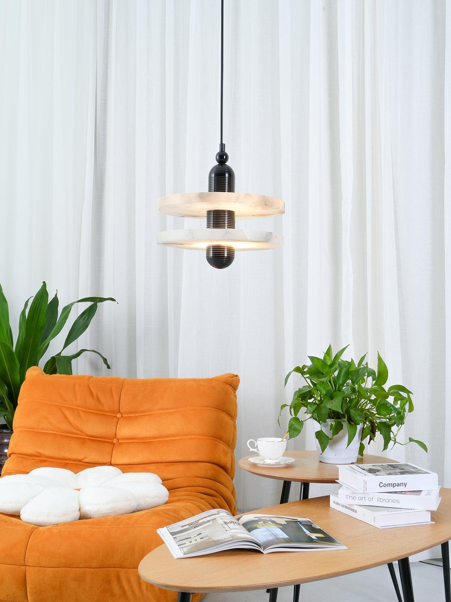 Goose Suspension en Alabastre Blanc et Cuivre - Neutralighting
