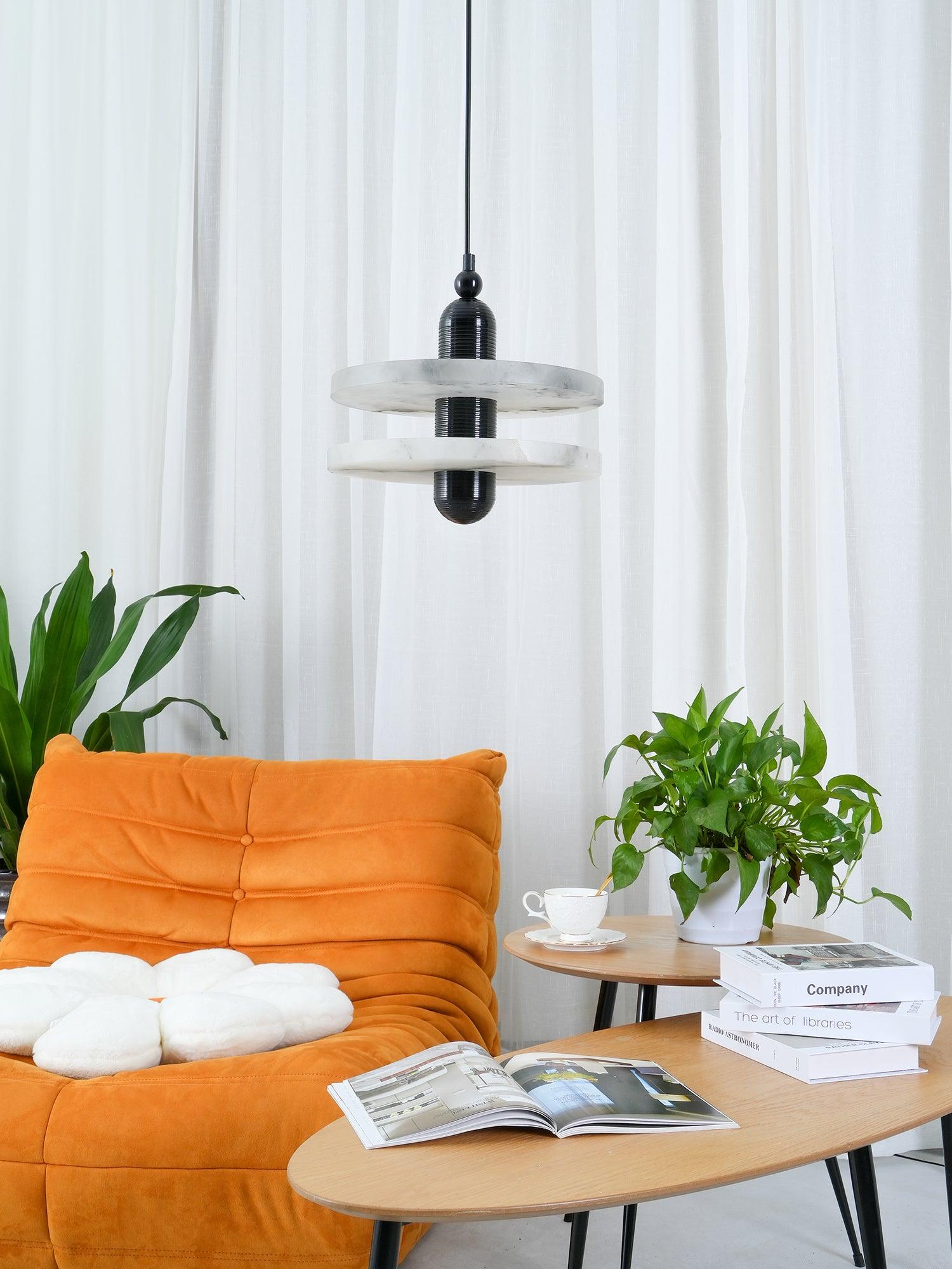 Goose Suspension en Alabastre Blanc et Cuivre - Neutralighting