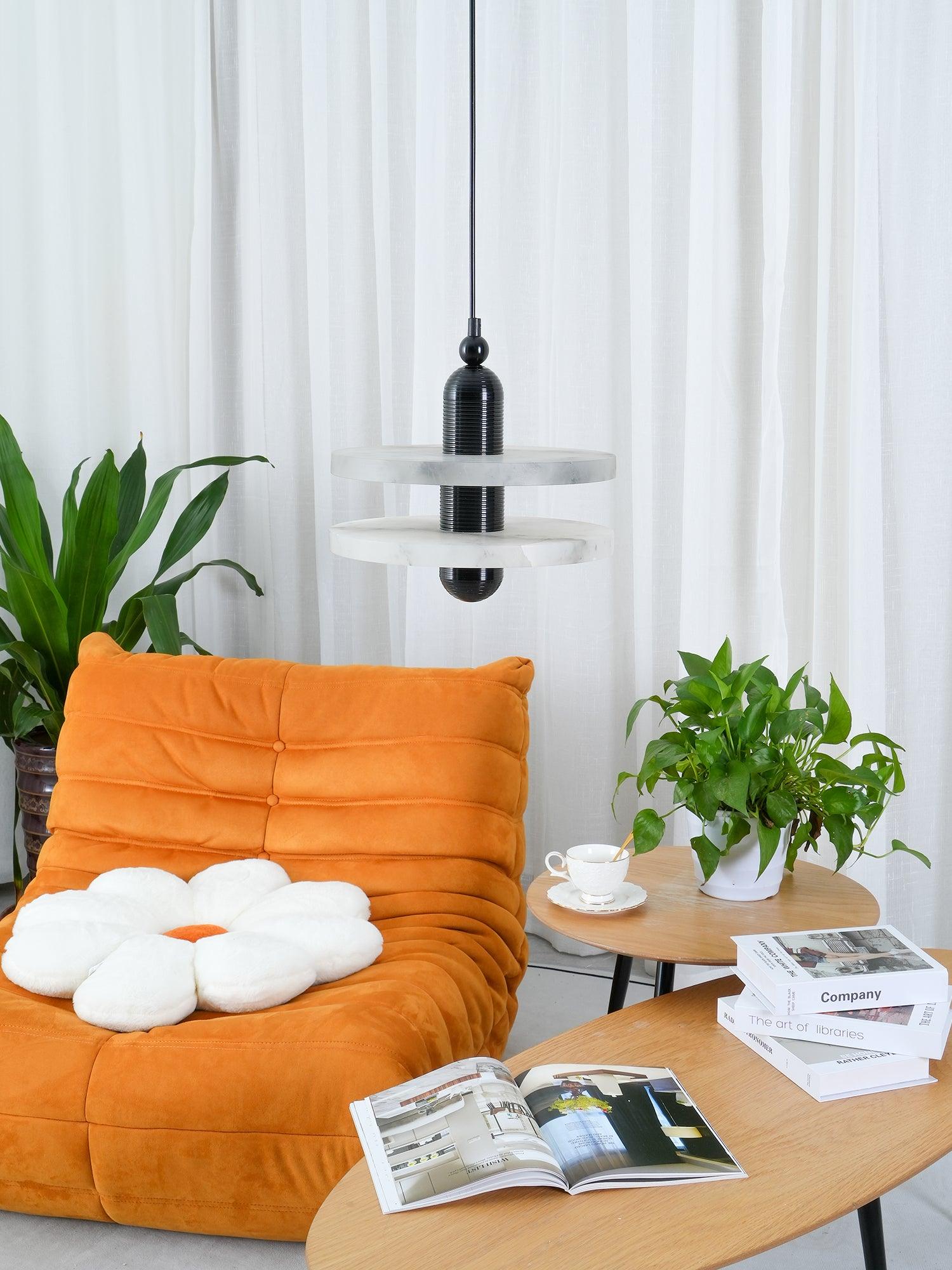 Goose Suspension en Alabastre Blanc et Cuivre - Neutralighting