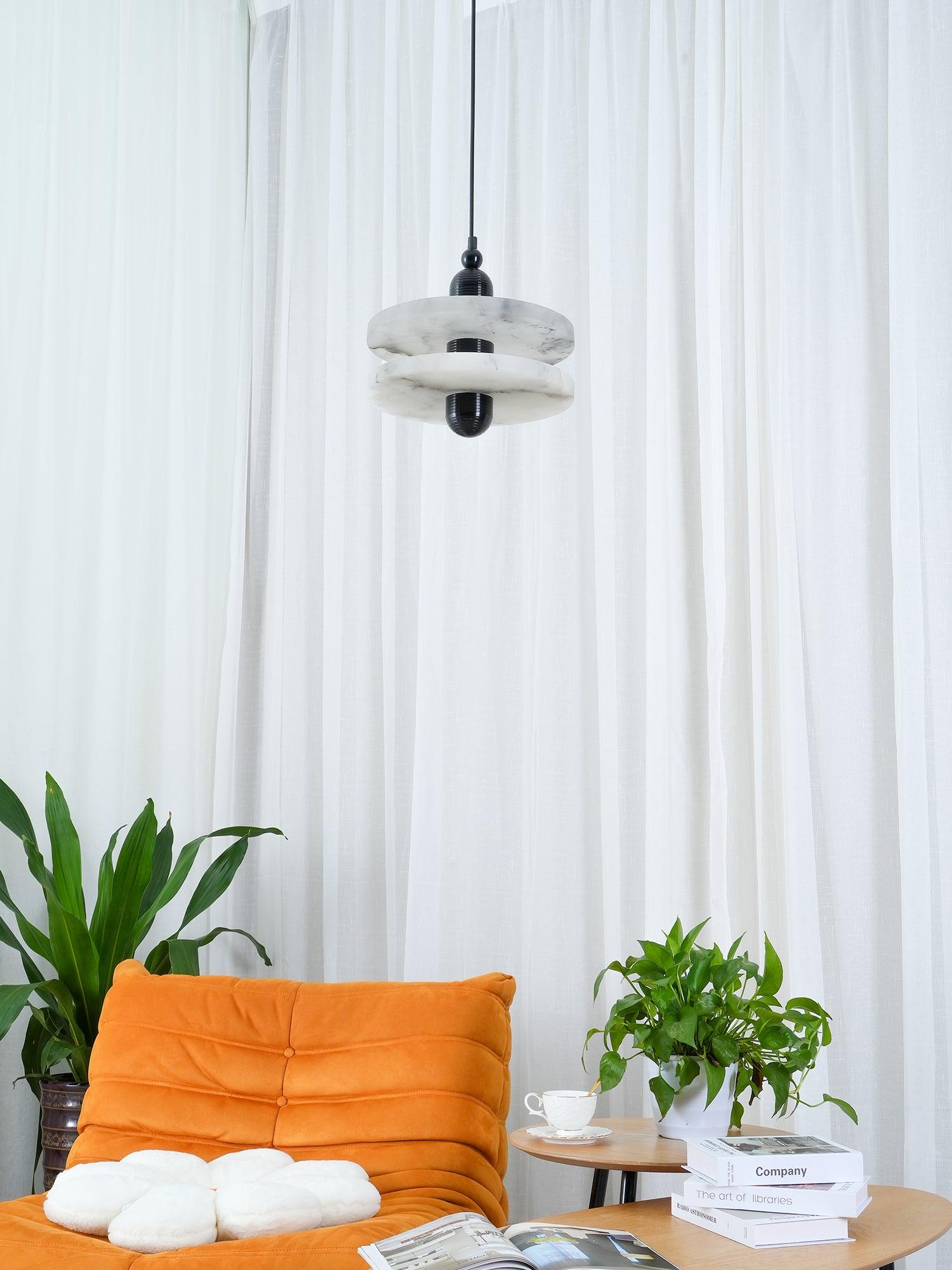 Goose Suspension en Alabastre Blanc et Cuivre - Neutralighting