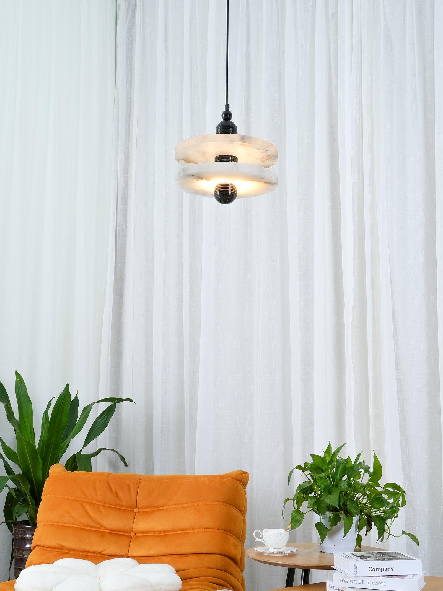 Goose Suspension en Alabastre Blanc et Cuivre - Neutralighting
