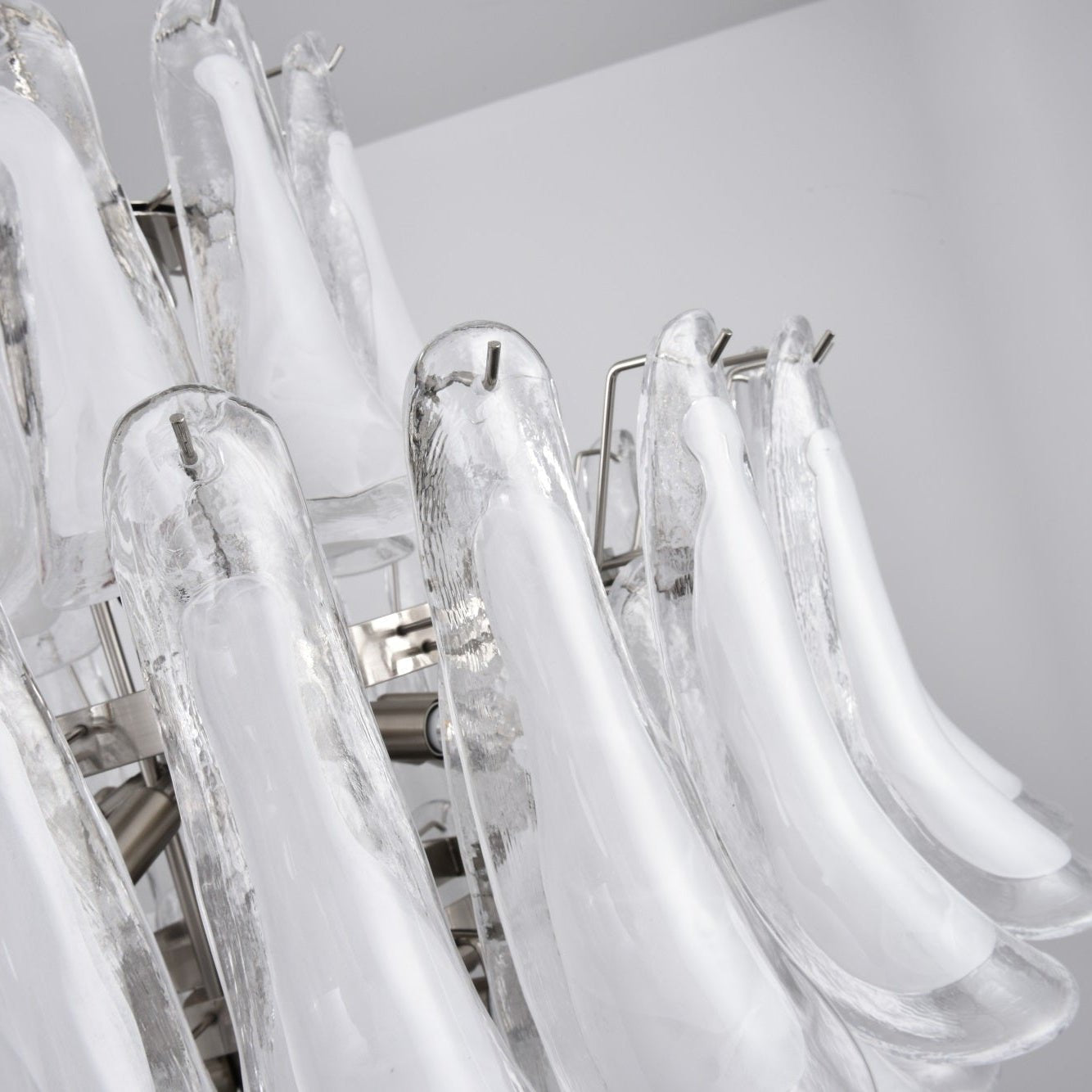 Aurora Chandelier White Cloud Glass Petals - Letslighting