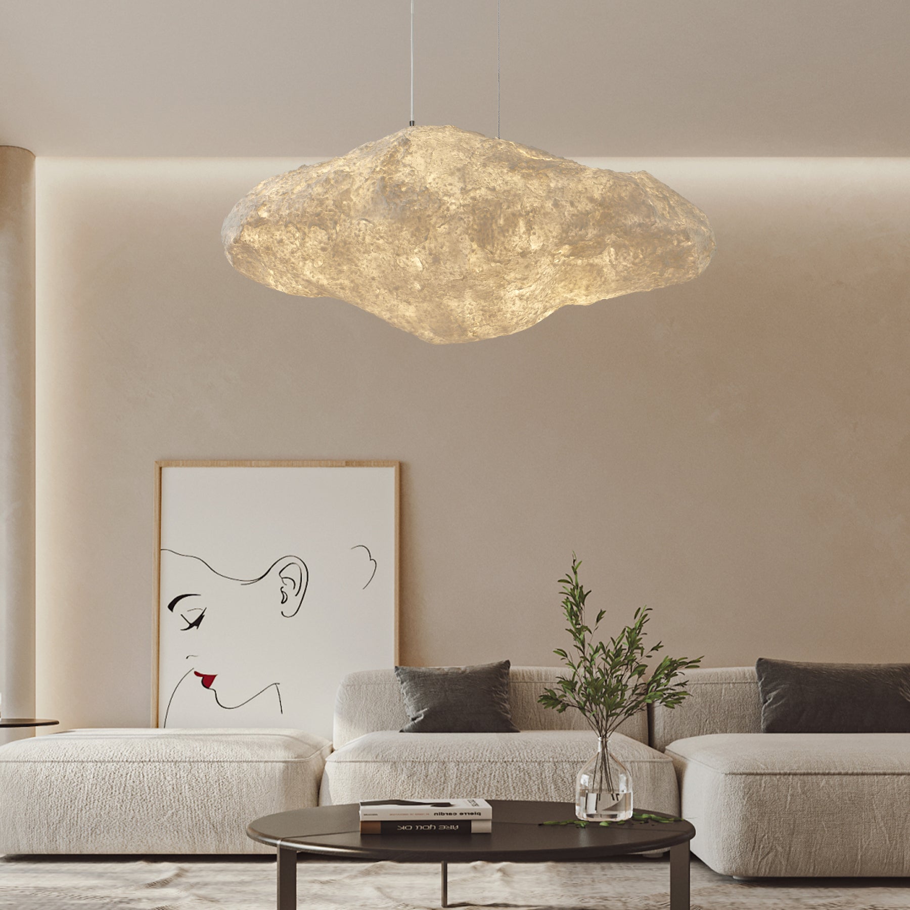 Elliros Texturé Pulpe Papier Suspension Lumière - Neutralighting