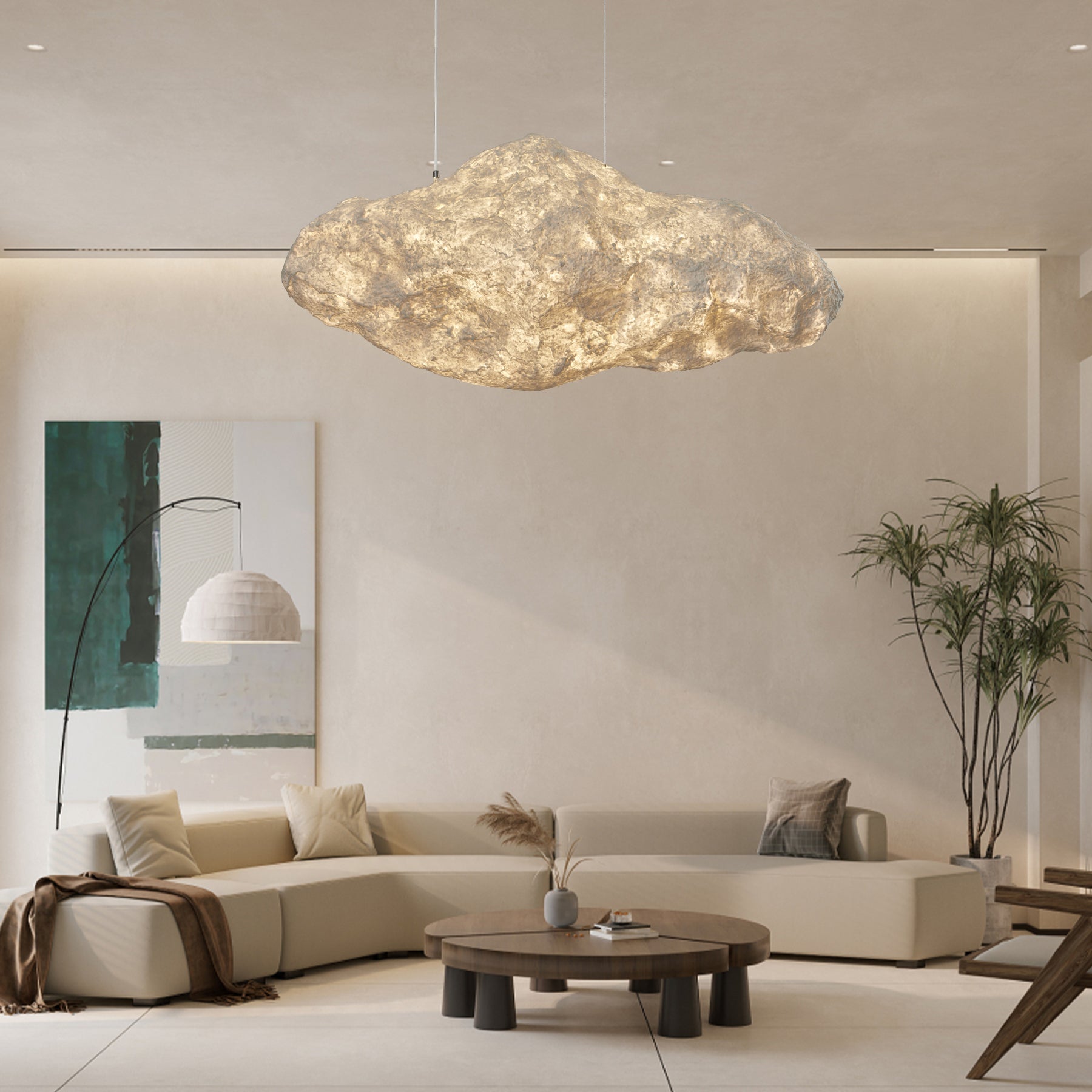 Elliros Texturé Pulpe Papier Suspension Lumière - Neutralighting