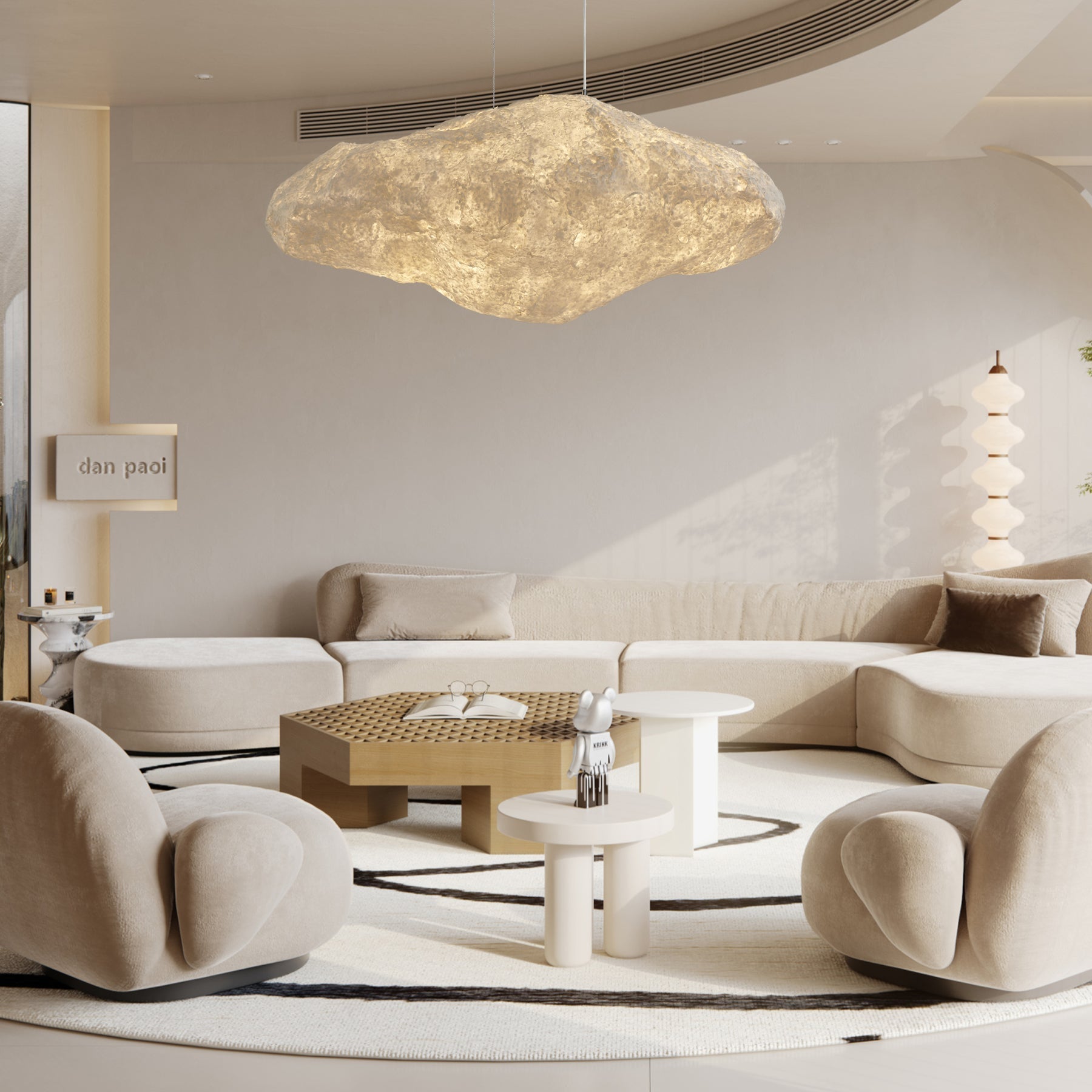 Elliros Texturé Pulpe Papier Suspension Lumière - Neutralighting