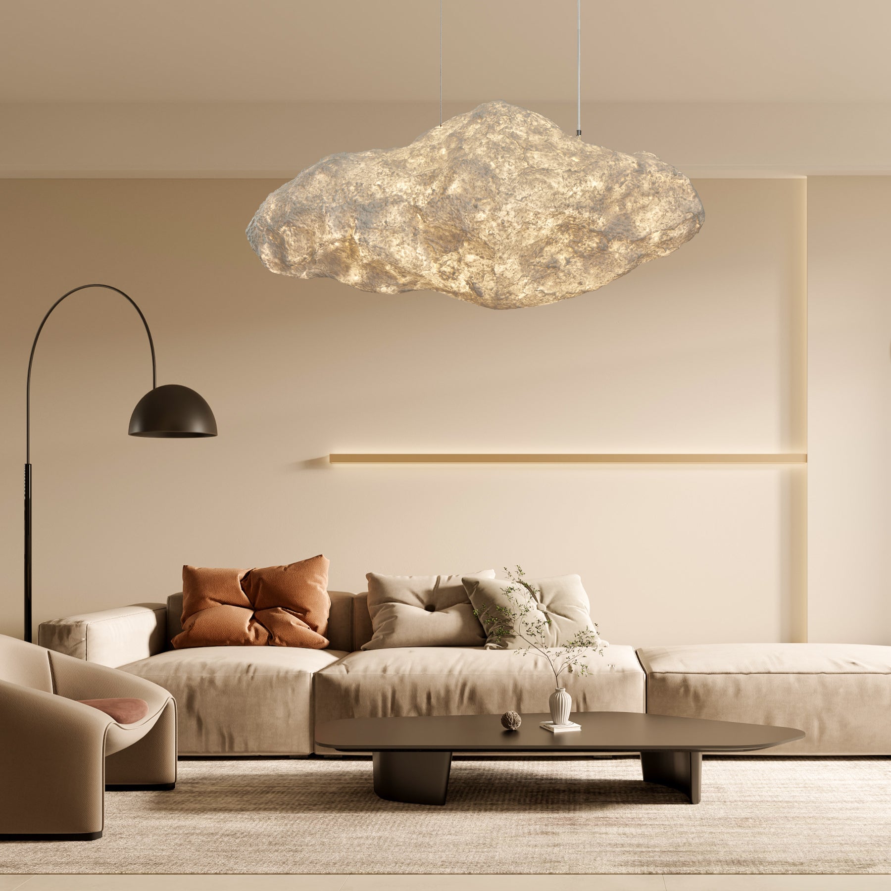 Elliros Texturé Pulpe Papier Suspension Lumière - Neutralighting