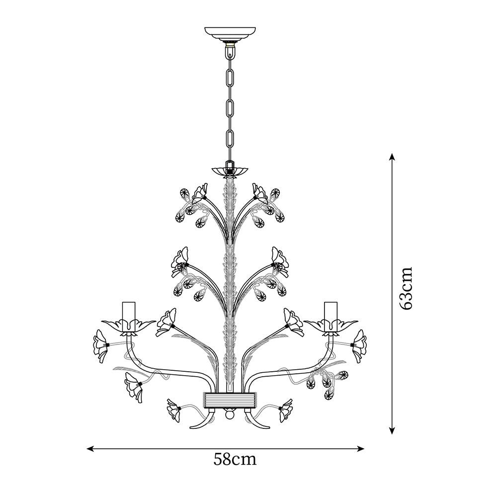 Lustre Orné Cadre Porcelaine Roses Cristal Classique Luxe - Neutralighting