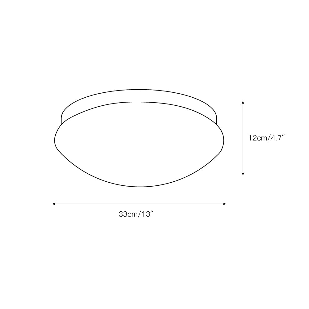 Alcaria Modern Minimalist Metal Glass Flush Ceiling Light - Lamp Copper