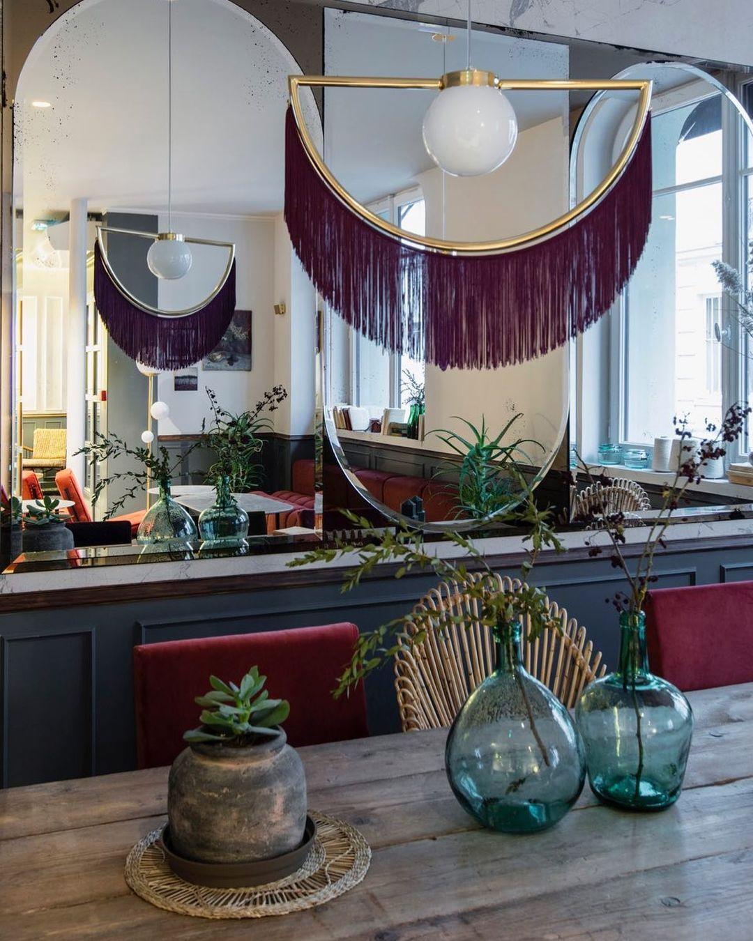 Solara Lampe suspendue en tissu à franges style globe rétro bohème - Neutralighting