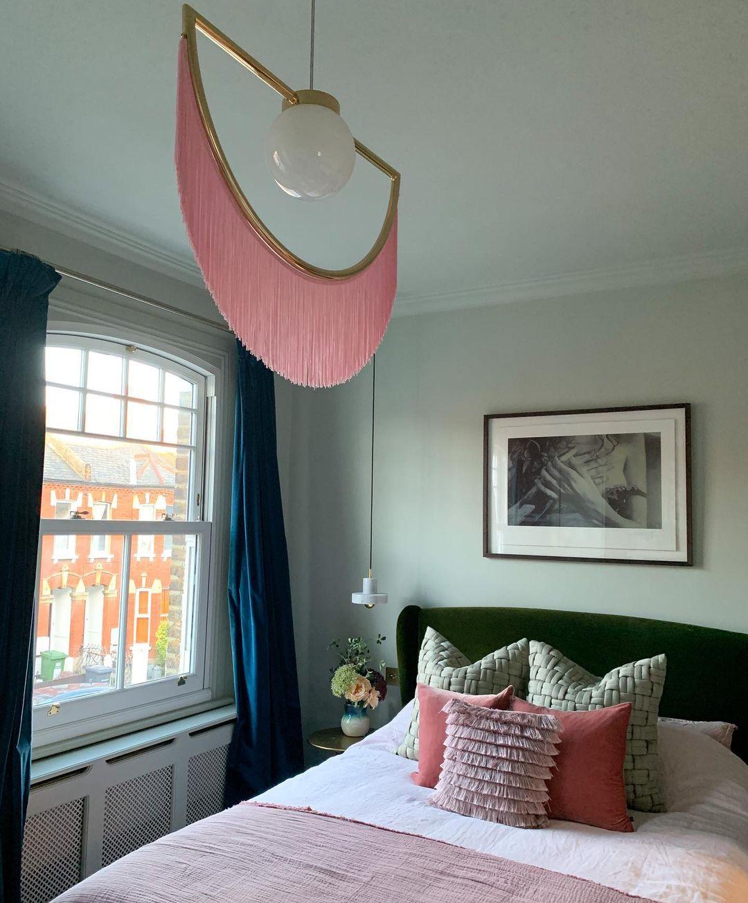 Solara Lampe suspendue en tissu à franges style globe rétro bohème - Neutralighting