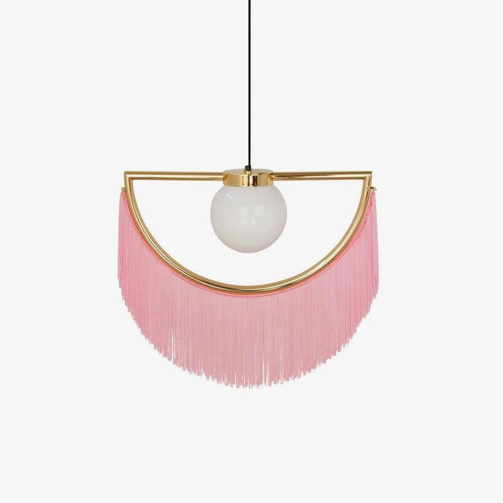 Solara Lampe suspendue en tissu à franges style globe rétro bohème - Neutralighting