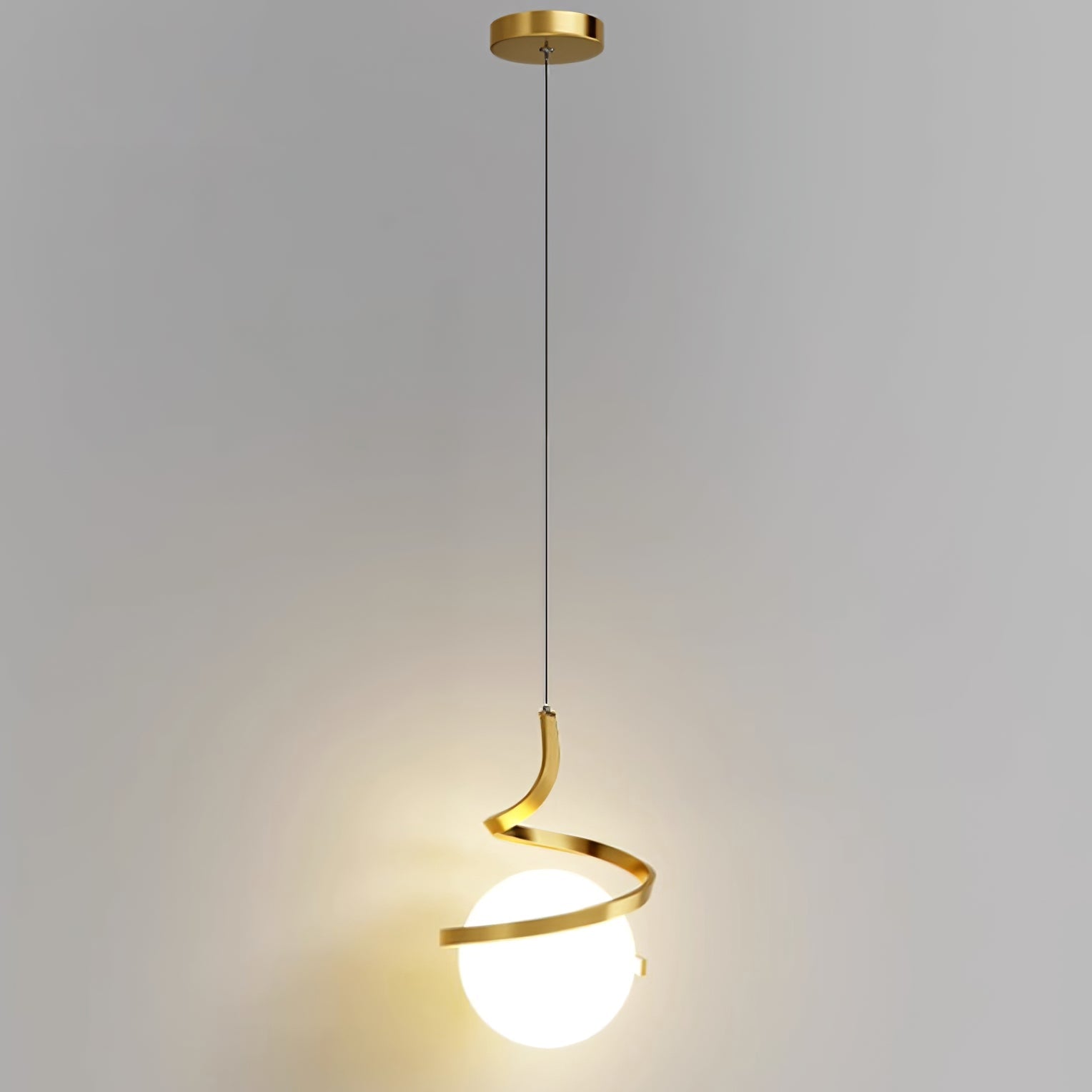 Lampe Suspendue en Fil de Fer et Spirale en Verre - Neutralighting