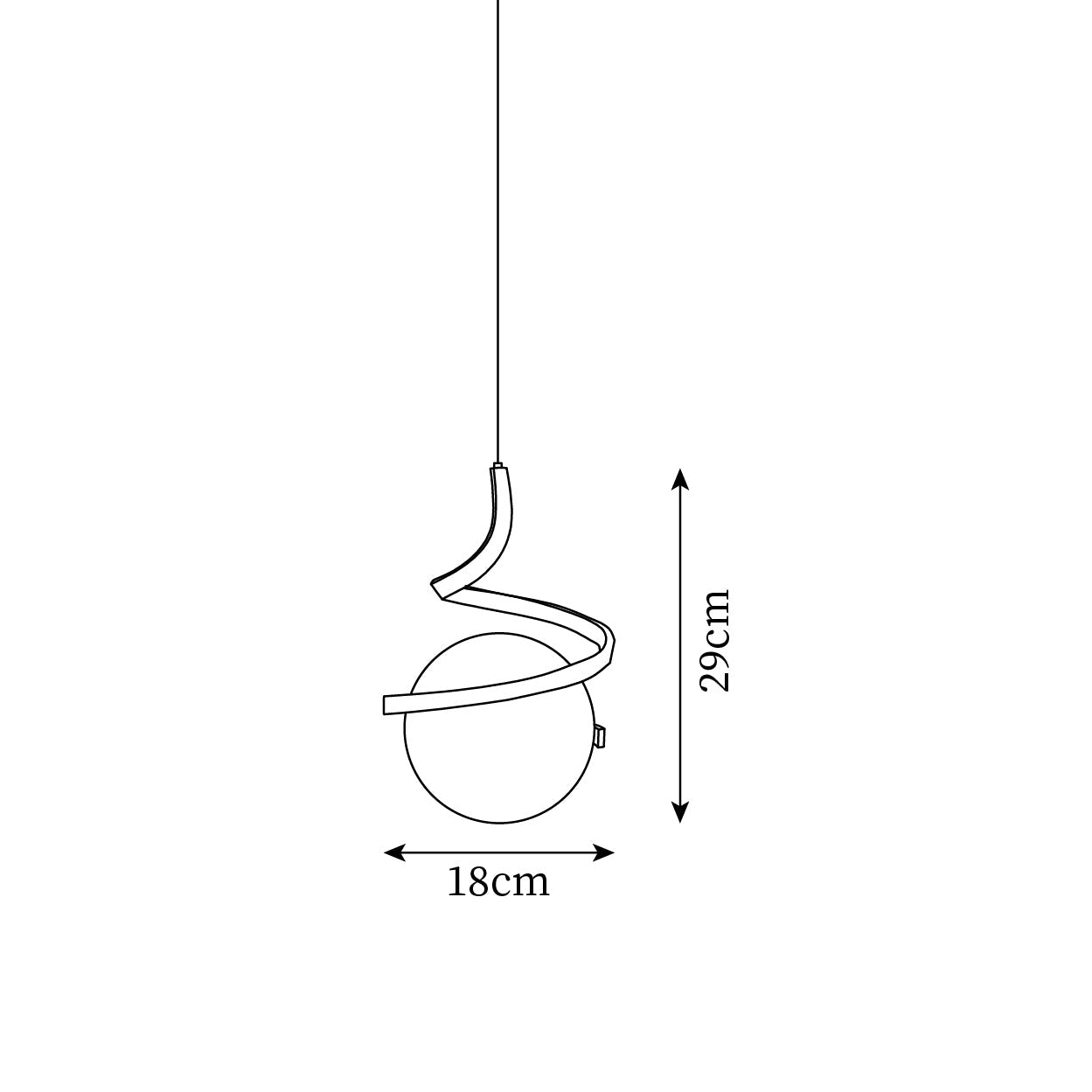 Lampe Suspendue en Fil de Fer et Spirale en Verre - Neutralighting