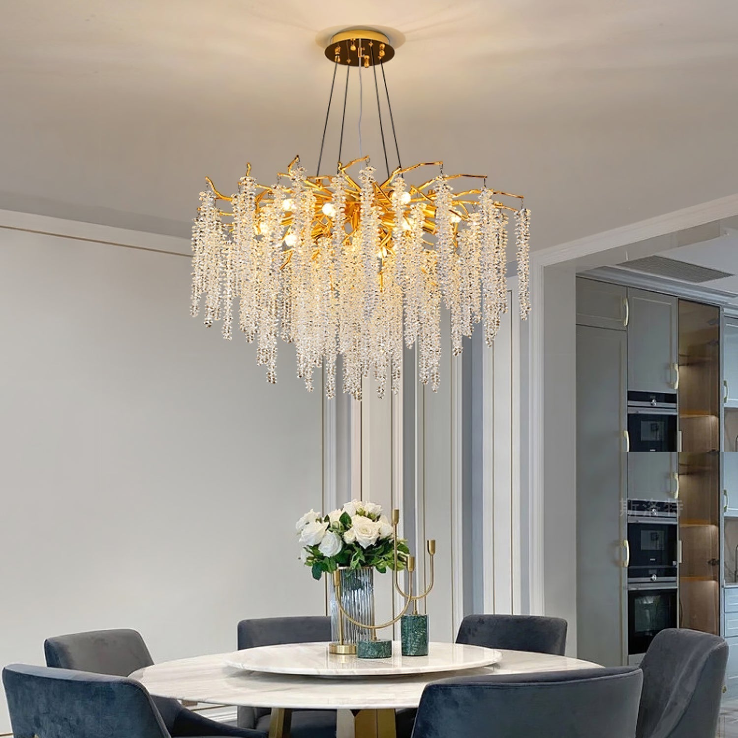 Solara Chandelier Fleur de Glycine en Cristal - Neutralighting