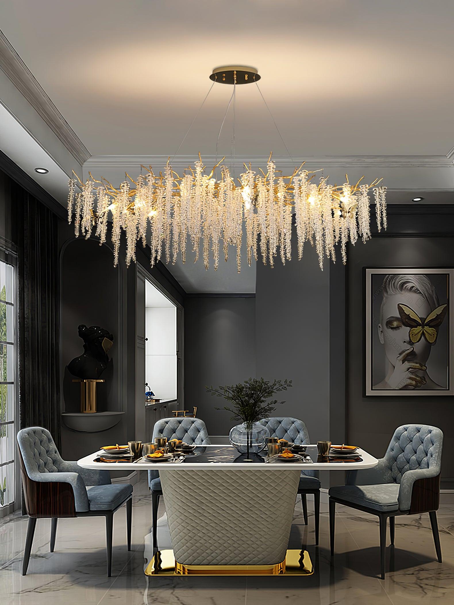 Solara Chandelier Fleur de Glycine en Cristal - Neutralighting