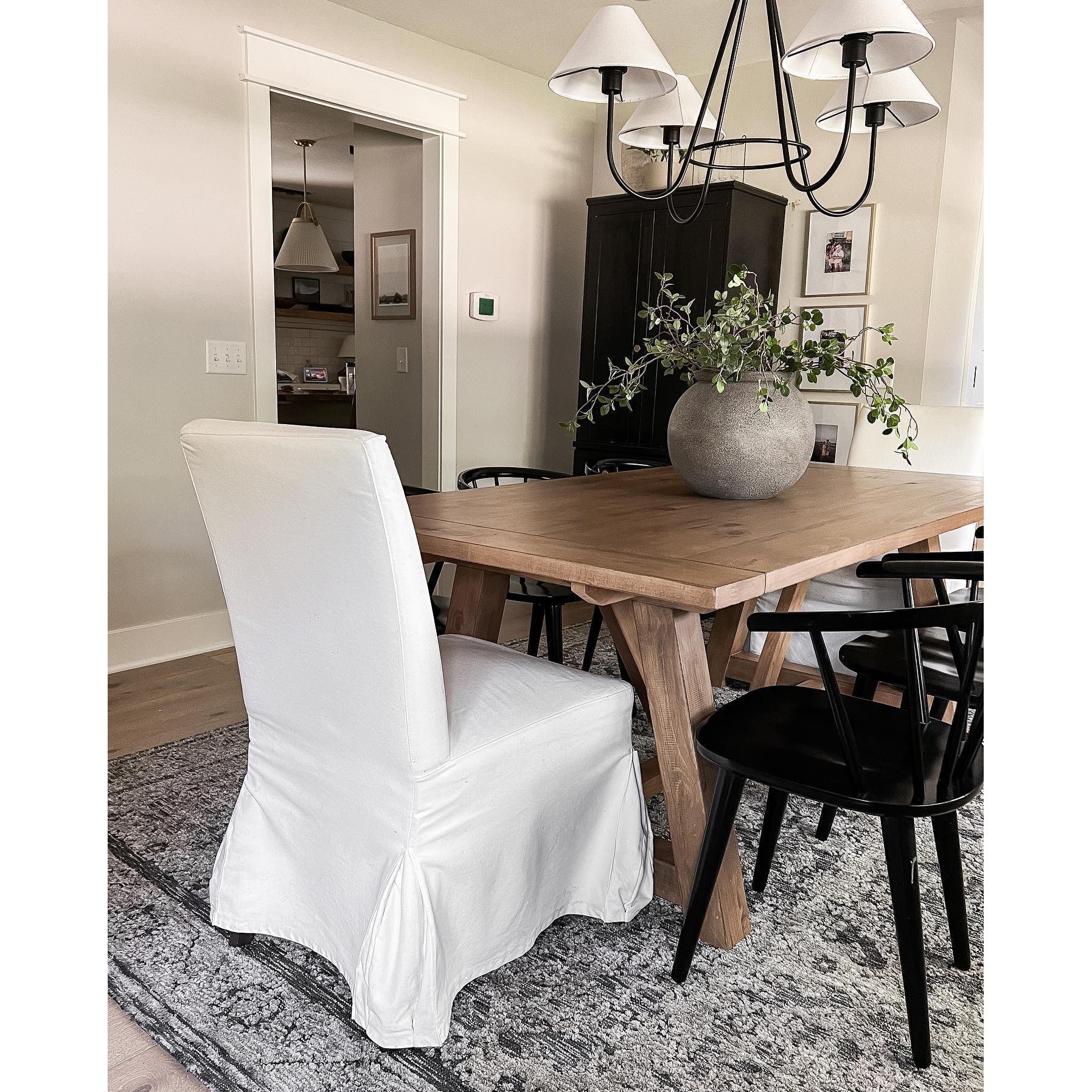 Ellaeara Lustre Tissu Noir Industriel Vintage - Neutralighting