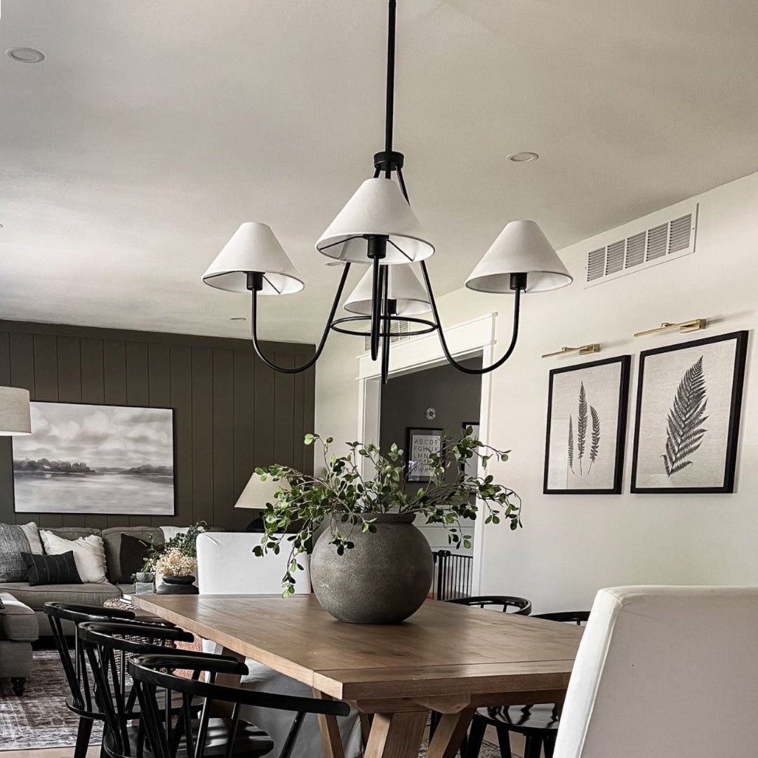 Ellaeara Lustre Tissu Noir Industriel Vintage - Neutralighting