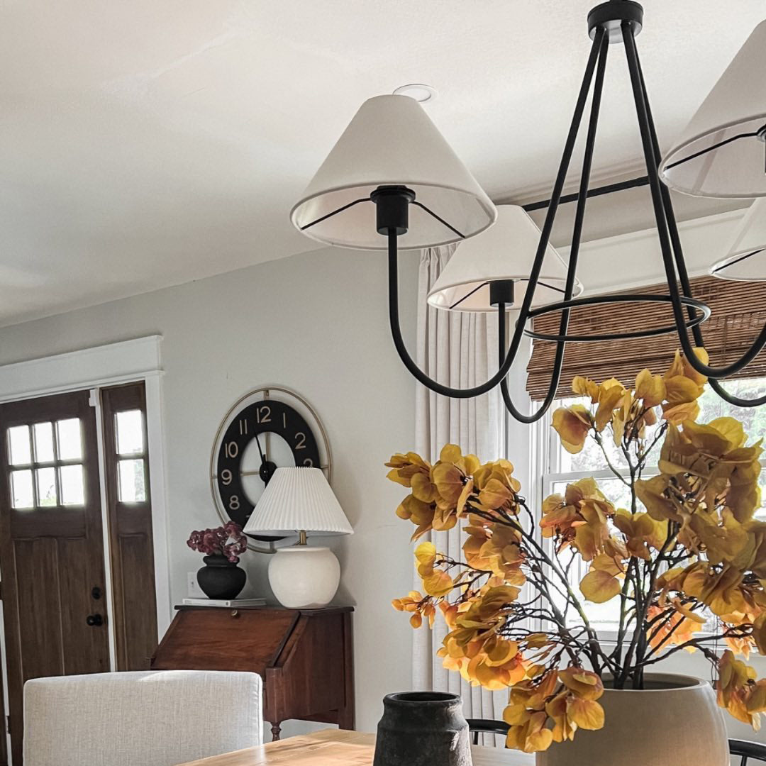 Ellaeara Lustre Tissu Noir Industriel Vintage - Neutralighting