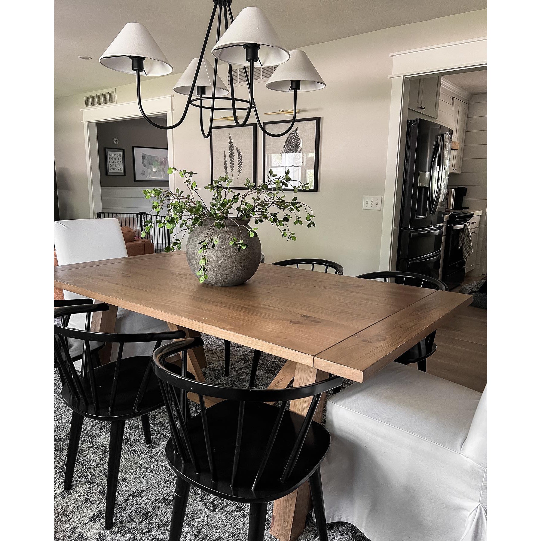 Ellaeara Lustre Tissu Noir Industriel Vintage - Neutralighting