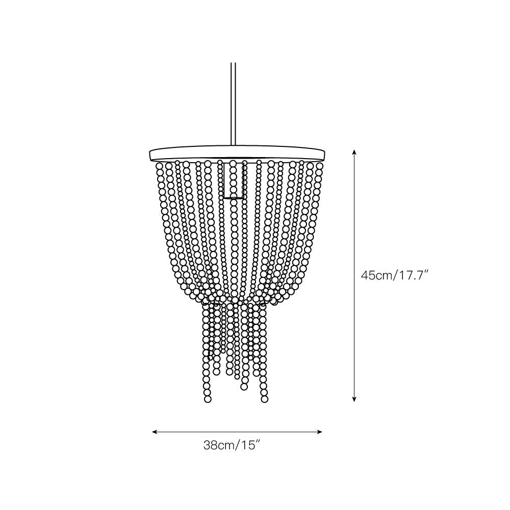 Himinuvyi Modern Beaded Wooden Rope Metal Chandelier - Lamp Copper
