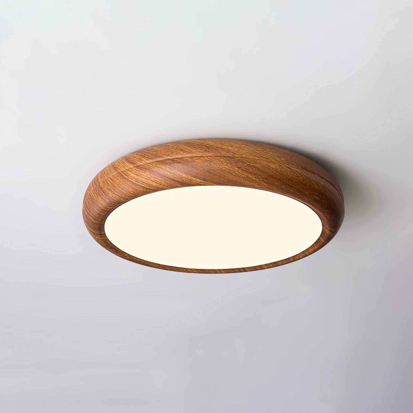 Grena Motif Bois Plafonnier Led Rond