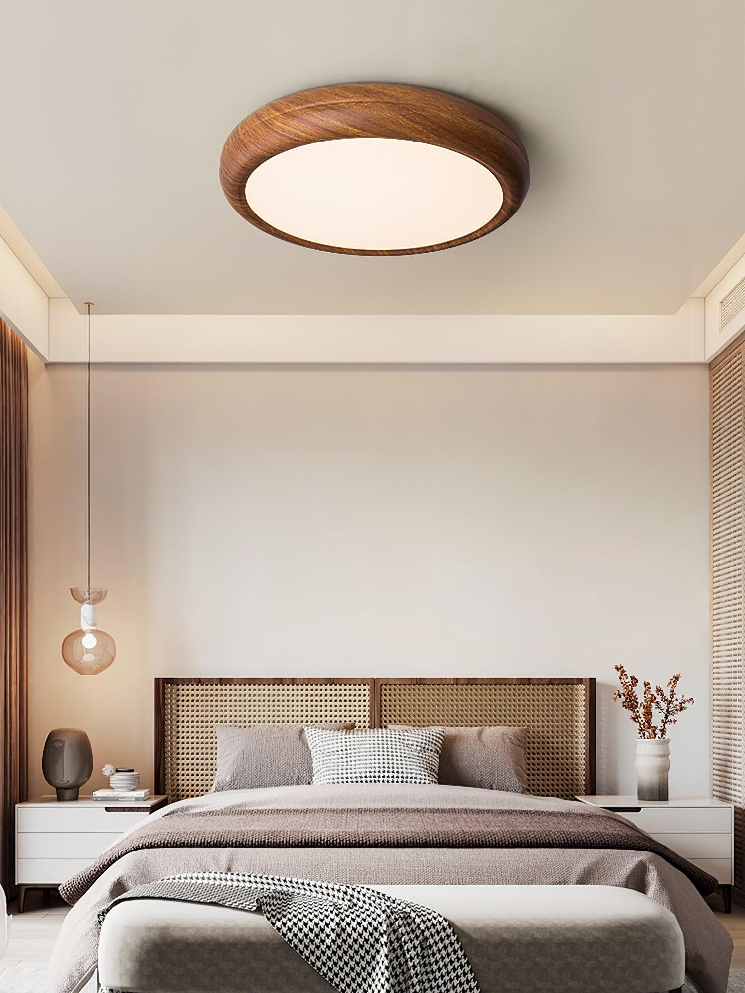 Orbis Wood Wood Grain Round Ceiling Light - Letslighting