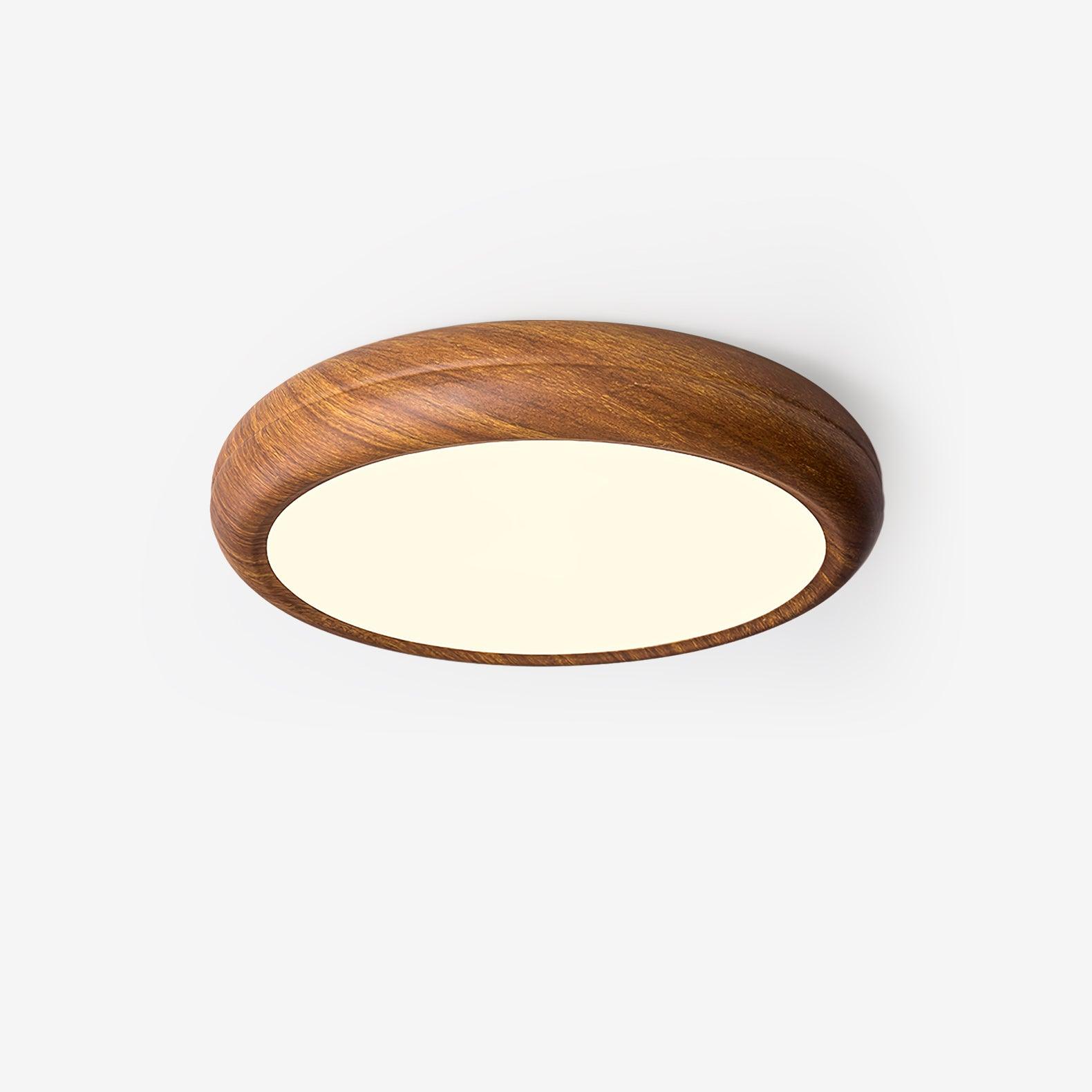 Grena Motif Bois Plafonnier Led Rond