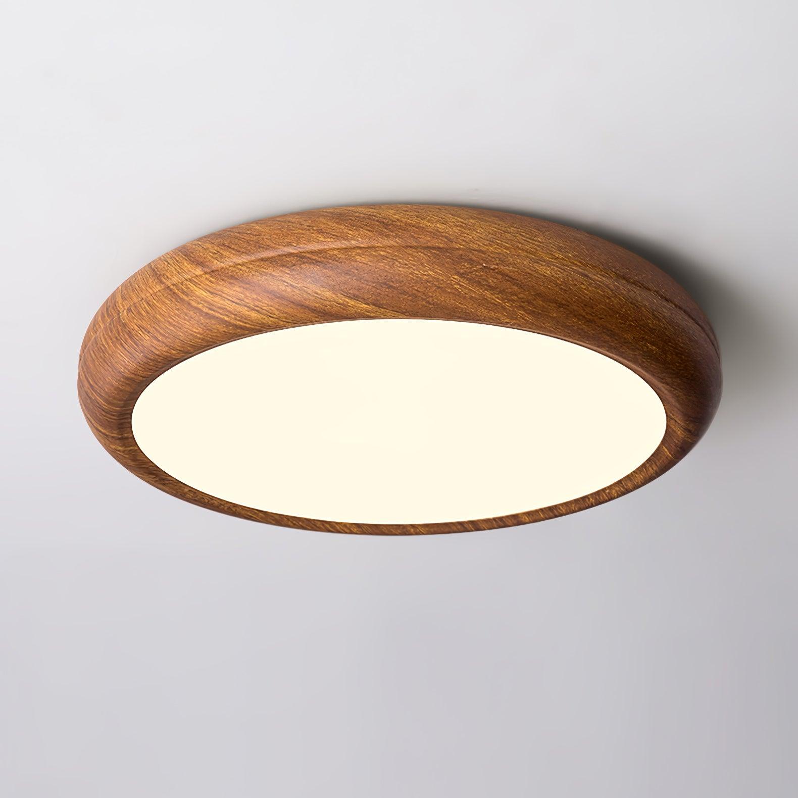 Grena Motif Bois Plafonnier Led Rond