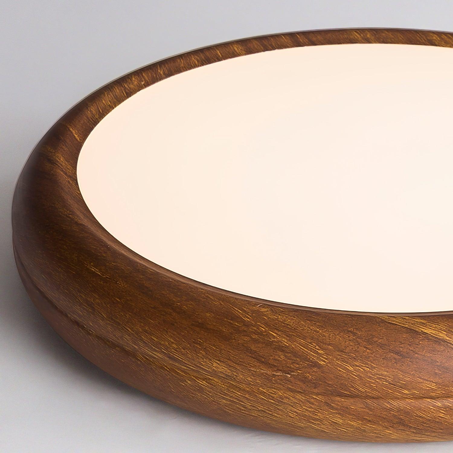 Grena Motif Bois Plafonnier Led Rond