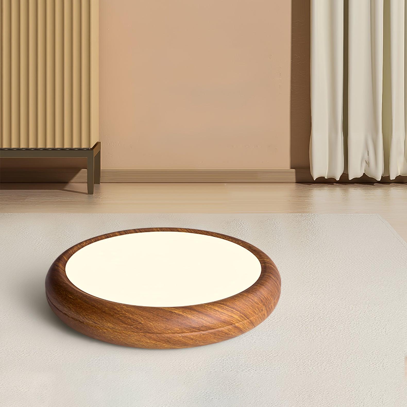 Grena Motif Bois Plafonnier Led Rond