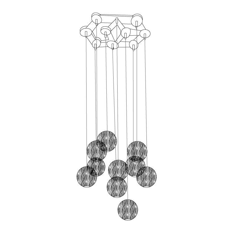 Ulvararis Suspension en bois Nordic Orb Sphere Cluster - Neutralighting