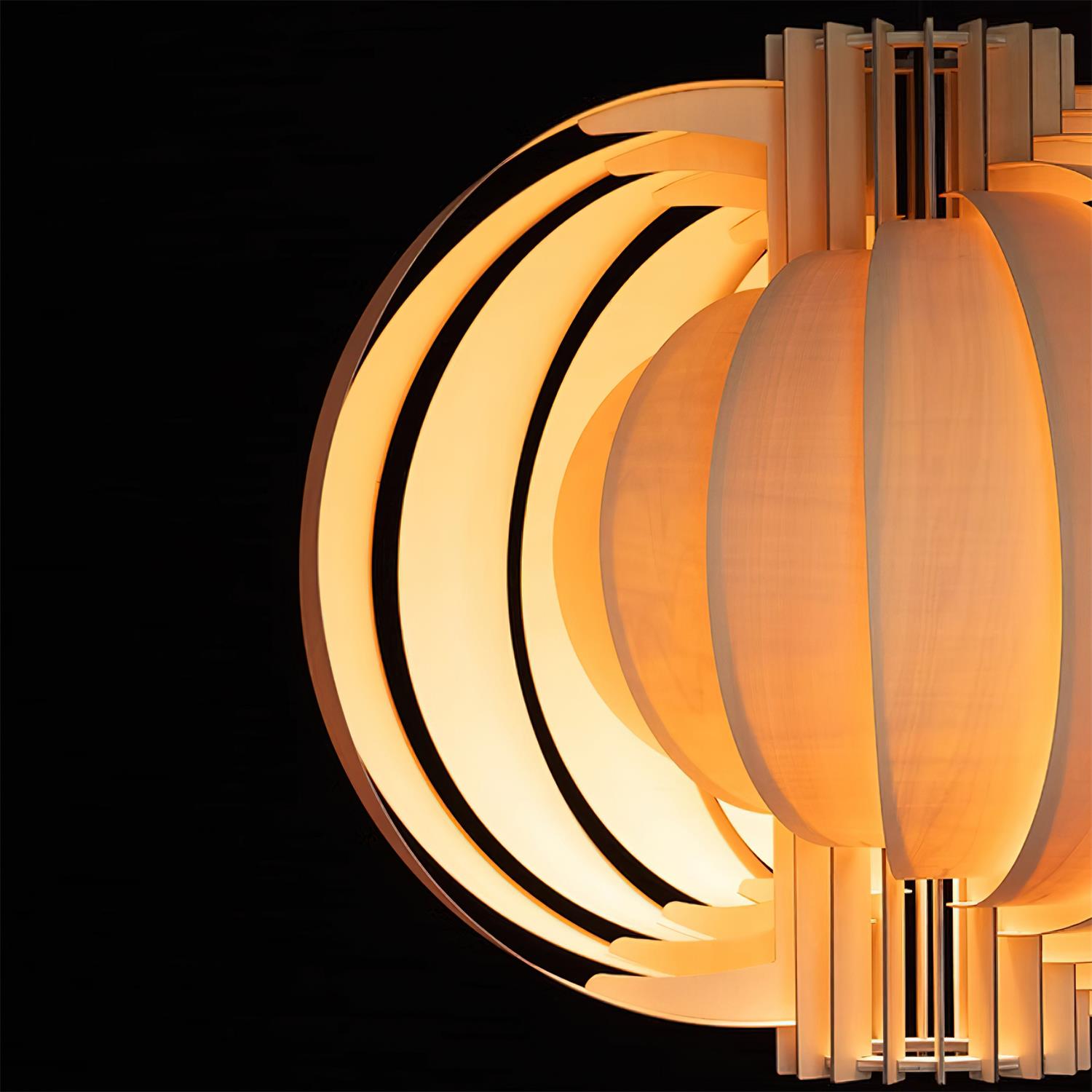 Wooden Lantern Pendant Lamp Layered Organic - Letslighting